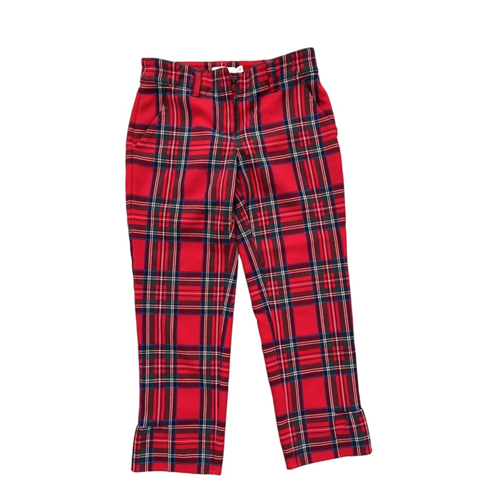 Vineyard Vines Red Plaid Cropped Ankle Pants Size 00